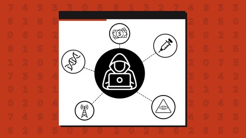 Une série d'icônes liées aux théories du complot.