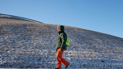 A pedestrian walks past Citadel Hill in Halifax as a mass of Arctic air continues to bring extreme cold temperatures across Eastern Canada on Wednesday. 