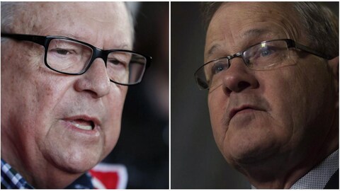 Le ministre Ralph Goodale, à gauche, et le ministre Lawrence MacAulay