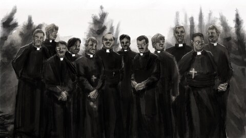 Illustration de prêtres.