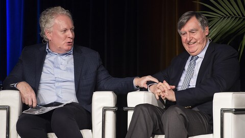 Les anciens premiers ministres du Québec Lucien Bouchard et Jean Charest