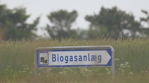 Affiche « Usine de biogaz » en néerlandais.