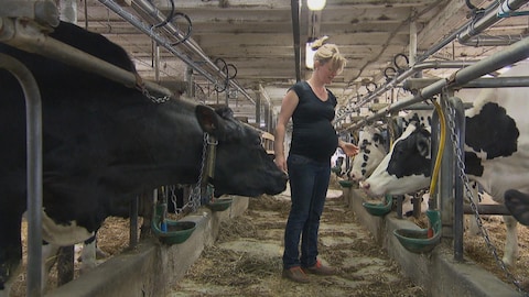Marie-Pier Vincent est une productrice laitière qui a dû continuer de travailler alors qu'elle était enceinte.