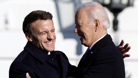French President Emmanuel Macron exchanged warm words with U.S. President Joe Biden during a state visit to Washington Thursday. Macron, however, offered heated words about U.S. trade policy. 