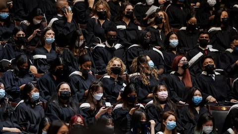 Graduates from the University of Toronto take part in a convocation ceremony on Jun. 9, 2022 — the first in-person convocations since 2019, when gatherings were restricted due to the COVID-19 pandemic. 