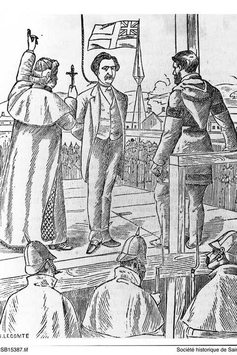 La pendaison de Louis Riel par J. Lecomte La pendaison de Louis Riel par J. Lecomte