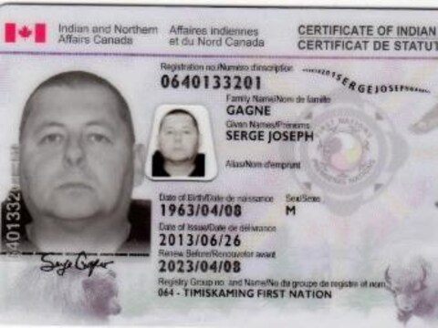 Le certificat de statut d'Indien de Serge Gagné Le certificat de statut d'Indien de Serge Gagné