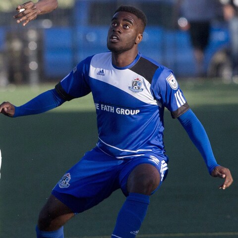 Allan Zebie, lors d'un match du FC Edmonton Allan Zebie, lors d'un match du FC Edmonton