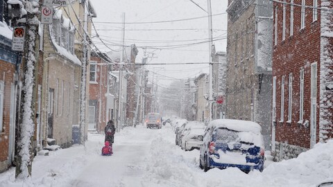 Une rue de Québec en hiver.