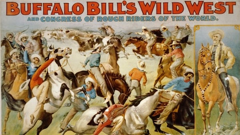 Affiche d'un spectacle de Buffalo Bill Affiche d'un spectacle de Buffalo Bill