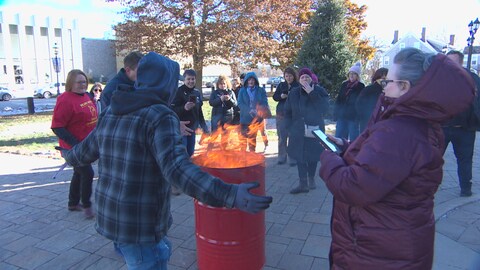 Manifestation à Fredericton.