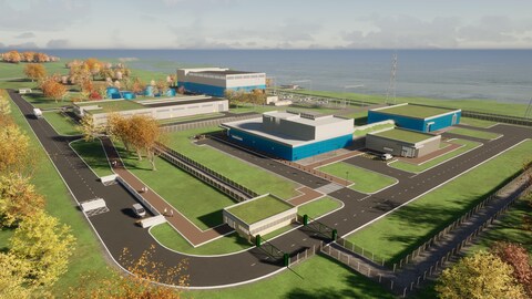 Dessin d'artiste représentant le réacteur nucléaire de Moltex.