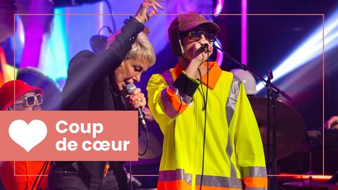 Marjo et Hubert Lenoir sur le plateau.