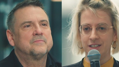 Un montage avec Claude Legault et Babette.