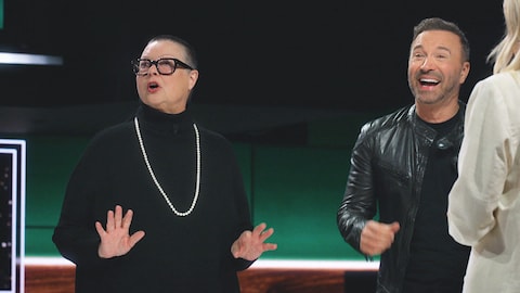 Claire Pimparé et Joël Legendre sur le plateau de Je t'attendais.