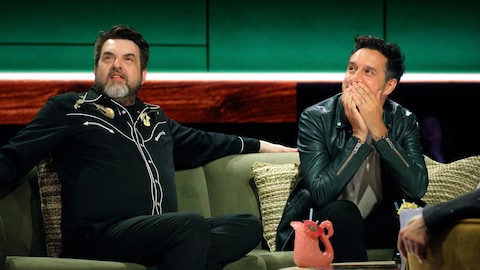 MC Gilles et Sébastien Diaz sur le plateau de l'émission Je t'attendais.