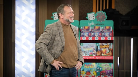 L'entrepreneur Marc Fournier sur le plateau de l'émission Dans l'oeil du dragon.