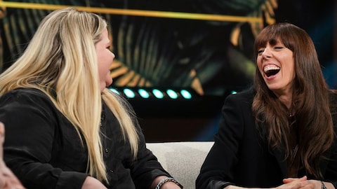 Marie-Andrée Labbé et Geneviève Schmidt sur le plateau de Bonsoir bonsoir.