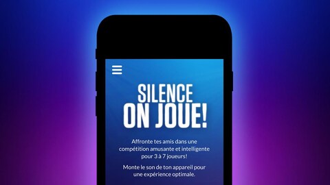 Une capture d'écran de l'application mobile Silence, on joue! avec les règlements.