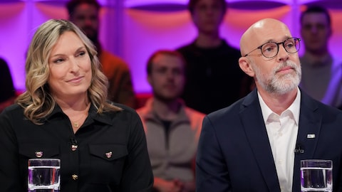 Geneviève Dufour et Sébastien McMahon dans le studio.