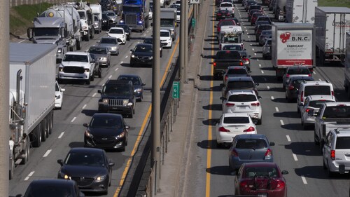 De la congestion routière sur le réseau montréalais.
Photo: Radio-Canada / Ivanoh Demers