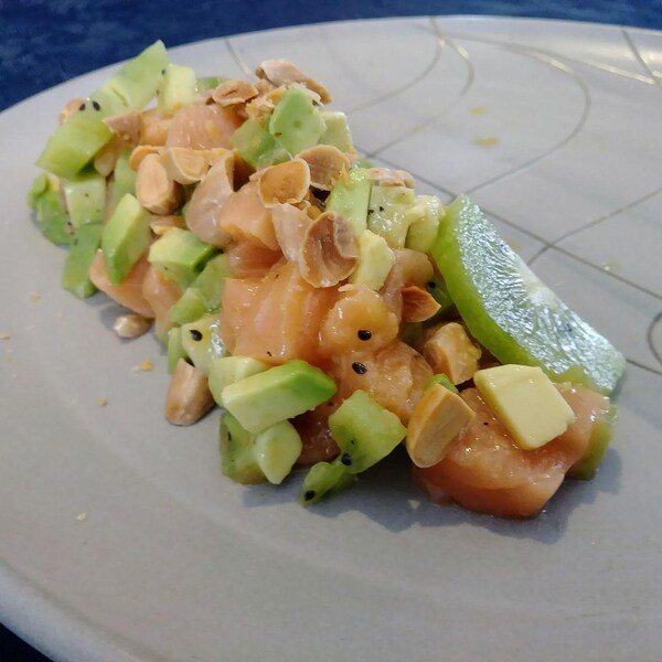Le tartare de saumon et kiwi de Manon Houle.