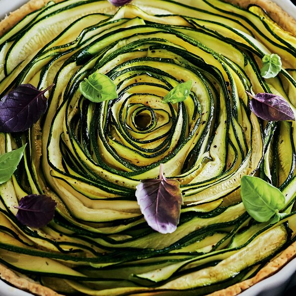 Une tarte aux courgettes.