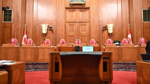 La salle d'audience de la Cour suprême du Canada 