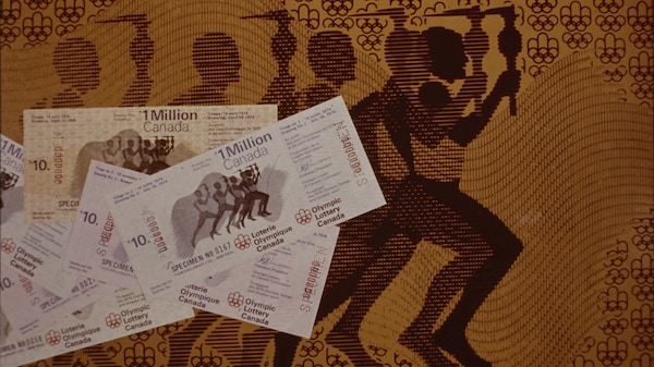 Illustration avec des billets de la loterie olympique.