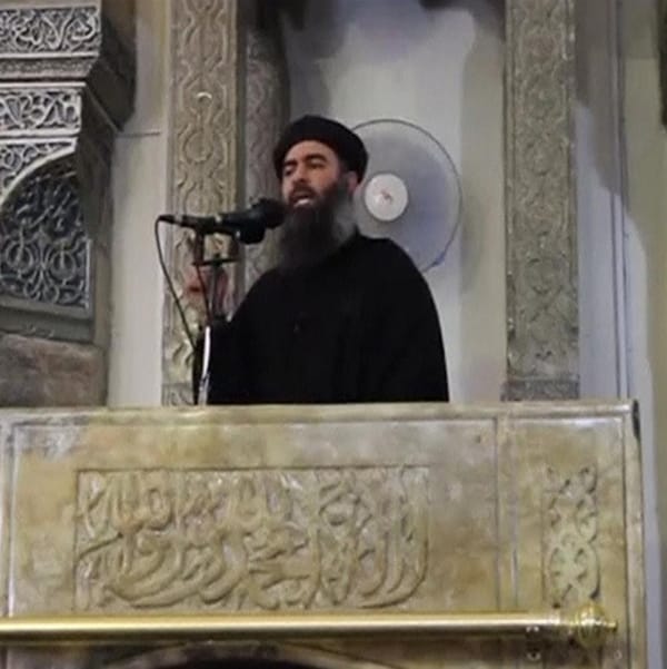 Abou Bakr Al-Baghdadi lors de sa dernière apparition publique, en 2014.