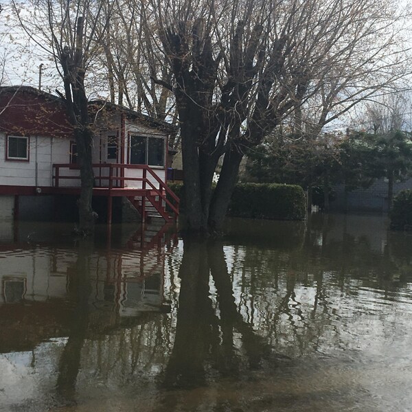 Un secteur inondé de Louiseville, en Mauricie.