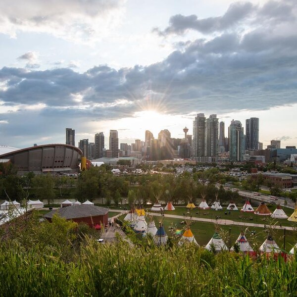 Photo de la ville de Calgary montrant les installations du Stampede.