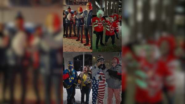 Des partisans de hockey.