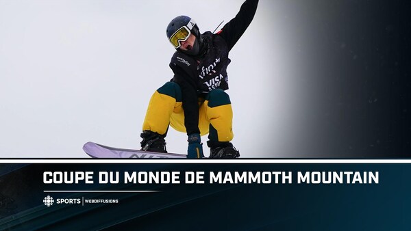 Radio-Canada Sports présente l'épreuve de slopestyle de la Coupe du monde de Mammoth Mountain, en Californie.