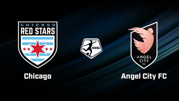 Infographie présentant les logos des Red Stars de Chicago et du Angel City FC.