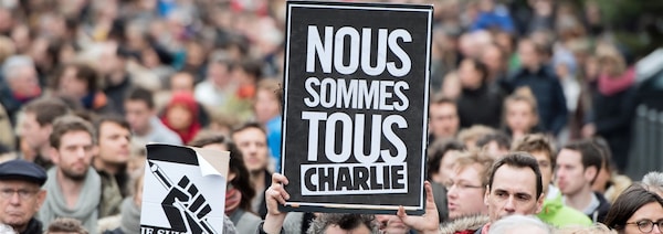 Manifestation contre la terreur après les attentats de Charlie Hebdo en janvier 2015