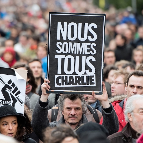 Manifestation contre la terreur après les attentats de Charlie Hebdo en janvier 2015