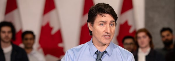 Le premier ministre Justin Trudeau lors d'une annonce à Vancouver le 27 mars 2024.
