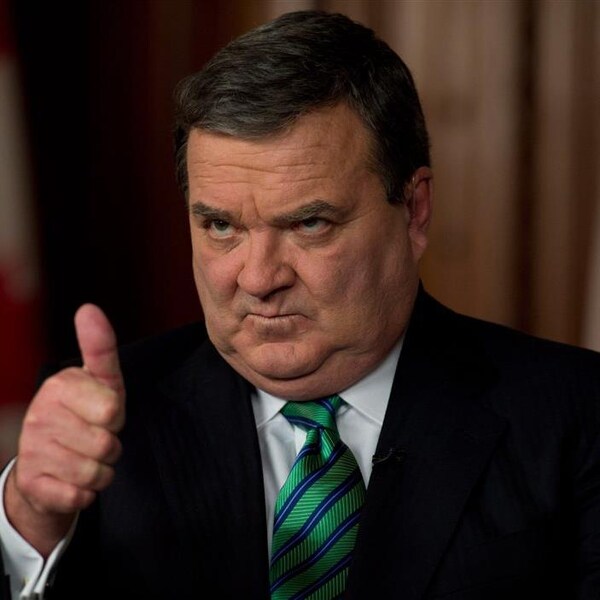 Le ministre des Finances Jim Flaherty après avoir présenté son budget à Ottawa