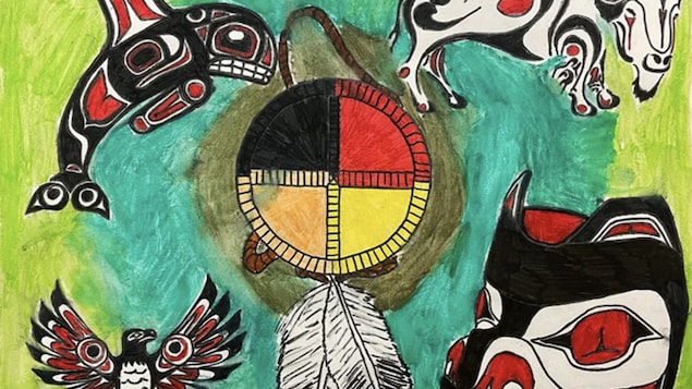 Un dessin d'art autochtone. 