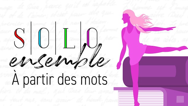 Affiche de Solo ensemble, à partir des mots avec la silhouette d'une danseuse.