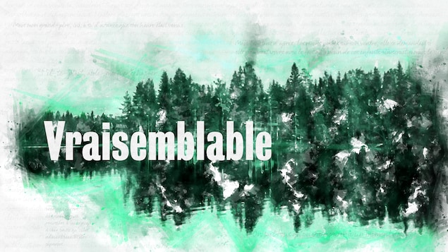 Dessin d'une forêt verte avec le mot « Vraisemblable » écrit dessus.