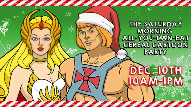 Une affiche pour l'événement spécial avec une image des personnages He-Man et She-Ra