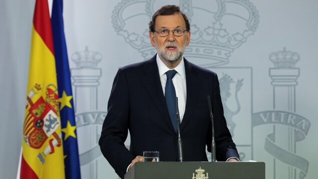 Le président espagnol Mariano Rajoy lors d'un discours à Madrid, le 11 octobre 2017.