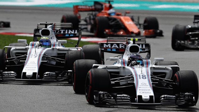 Lance Stroll devant Felipe Massa