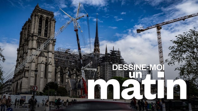 La reconstruction de la cathédrale Notre-Dame de Paris, le 9 avril 2024.