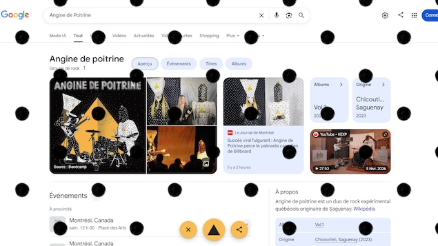 Une recherche google pour « Angine de Poitrine ».