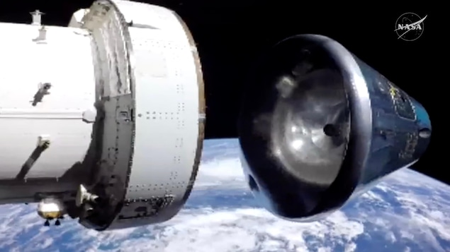 La capsule Orion se sépare du module de propulsion européen.