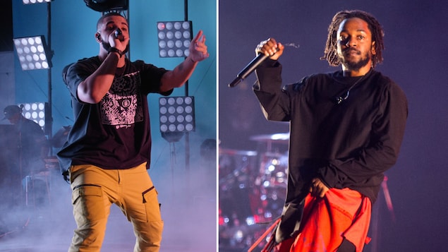 饒舌歌手德雷克（Drake）和拉馬爾（Kendrick Lamar）。