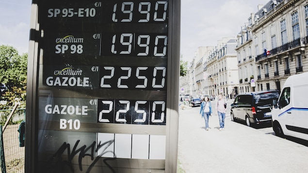 Le prix de l'essence dans une station-service de Paris le 16 avril 2026.